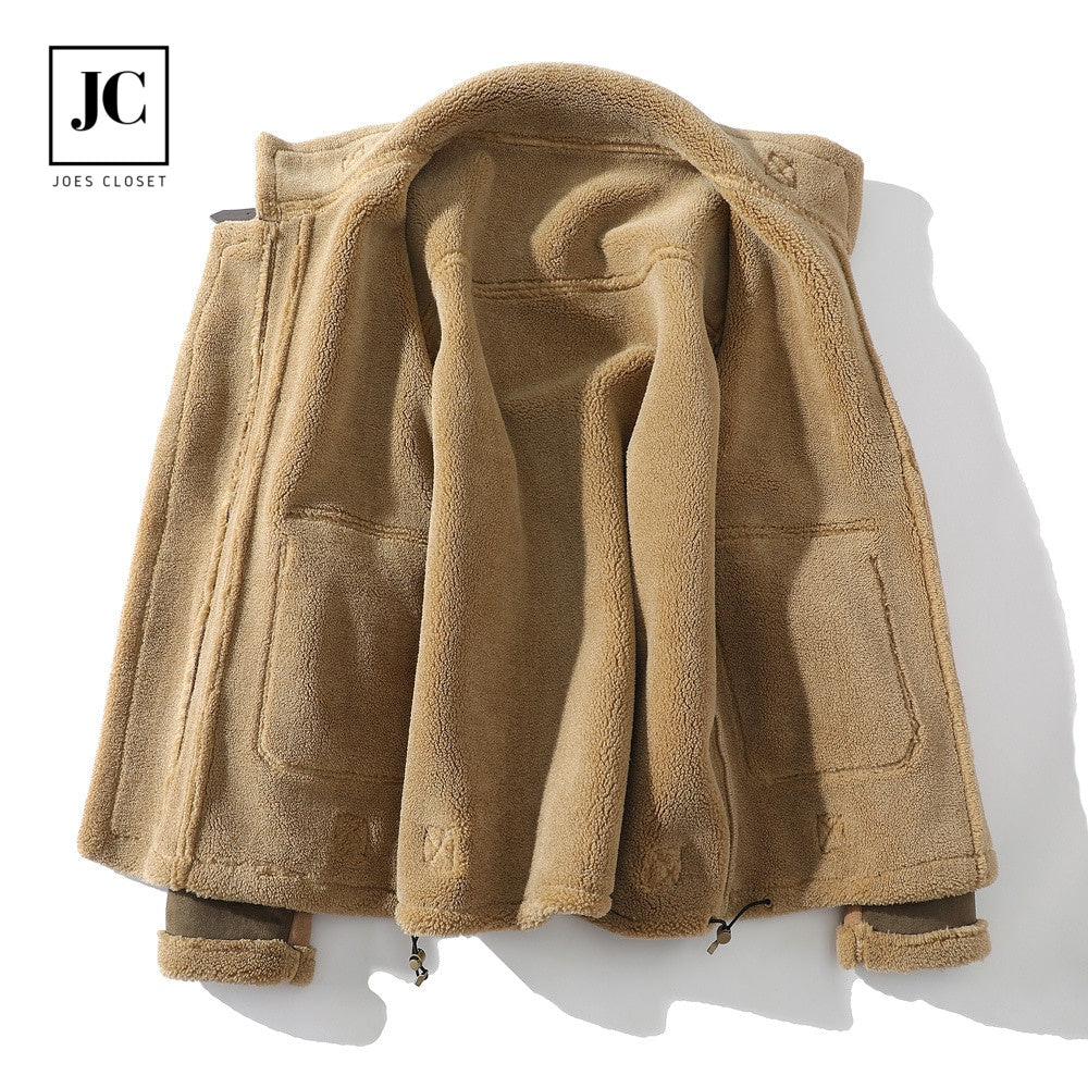 Patchwork Leather Shearling Coat (Inside)