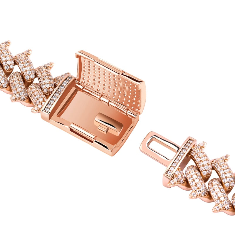 Icy 14mm Spiked Miami Cuban Link CZ Unisex Necklace